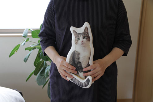 ギミッククッションおすまし猫Mサイズ atelier kiji