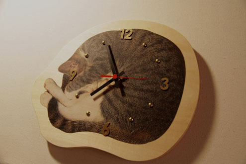 時計参考作品『眠り猫』 atelier kiji